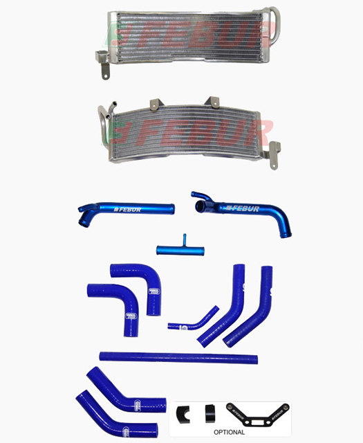 Radiatore stock aggiuntivo Ducati 848-1098-1198 08-12 con tubi siliconici